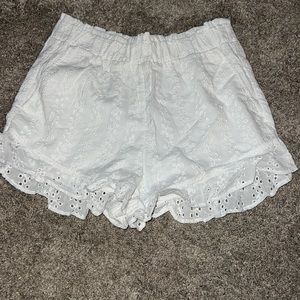 Hollister White Lace Shorts